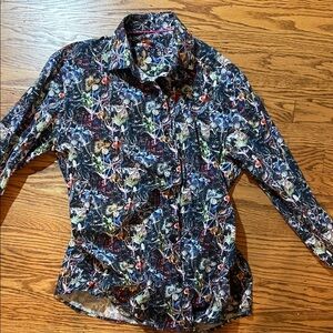 Vibrant Floral Casual Button Down Shirt